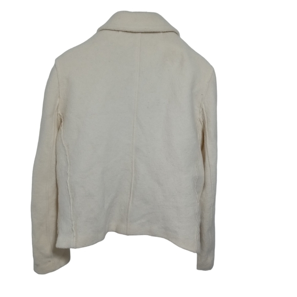J Crew Women’s Wool Ivory Stadium Double Breasted Patch Pocket PeaCoat SZ 14 - Picture 4 of 9